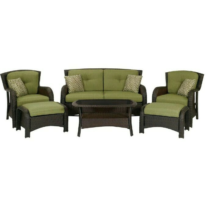 Hanover Strathmere 6-Piece Patio Conversation Set With Cushions